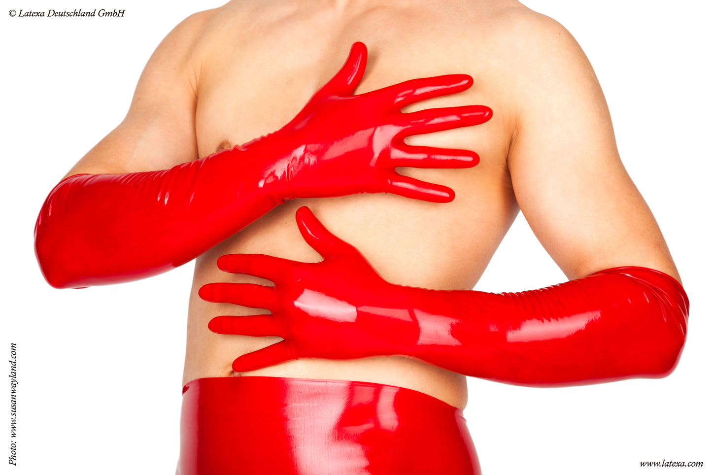 Latexa : Premium Red Latex Long Gloves (Opera Length)