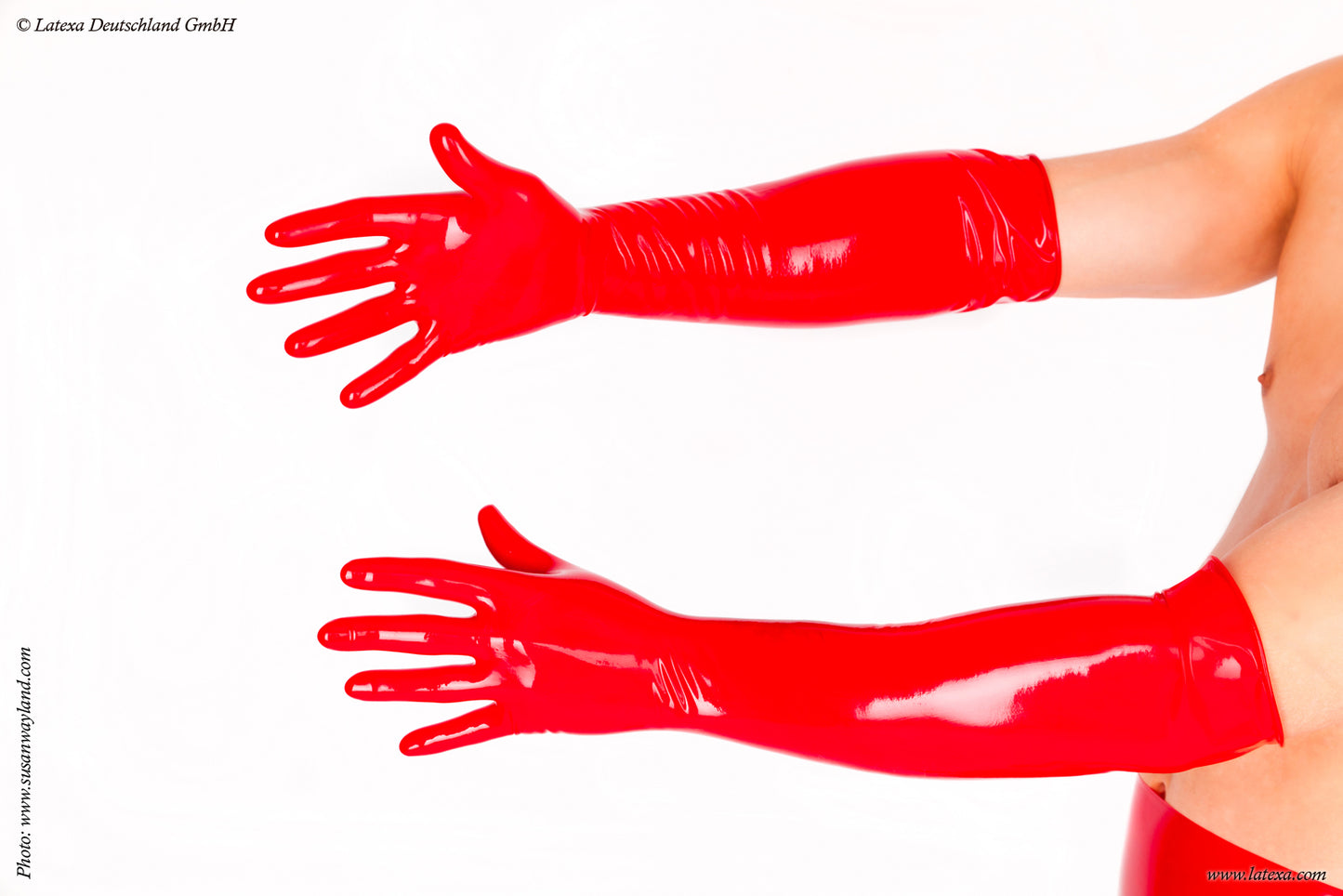 Latexa : Premium Red Latex Long Gloves (Opera Length)
