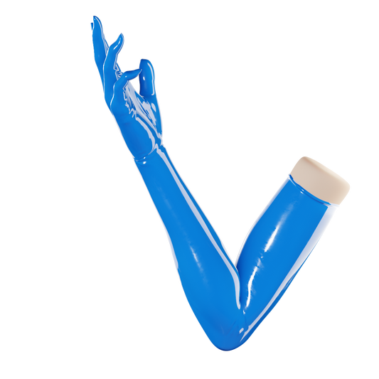 UNIQDSN Translucent Sapphire Blue Gloves (Opera Length)