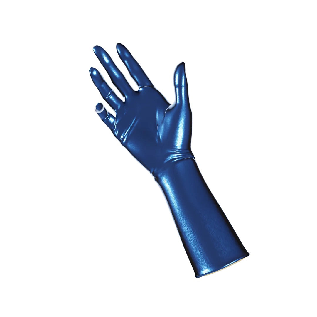 UNIQDSN Metallic Blue Gloves (Mid-Arm Length)