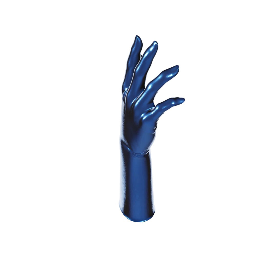 UNIQDSN Metallic Blue Gloves (Mid-Arm Length)