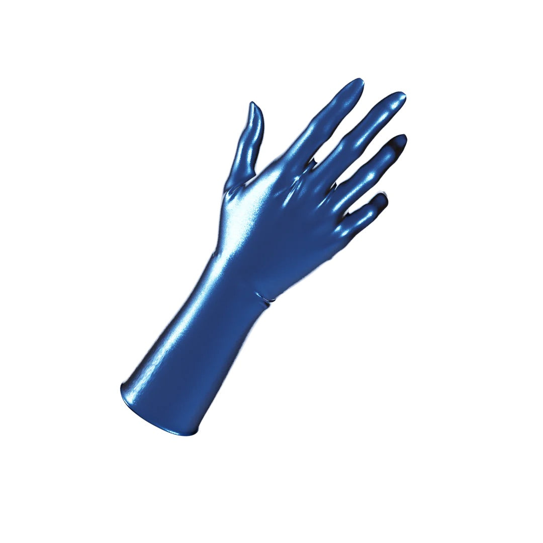 UNIQDSN Metallic Blue Gloves (Mid-Arm Length)