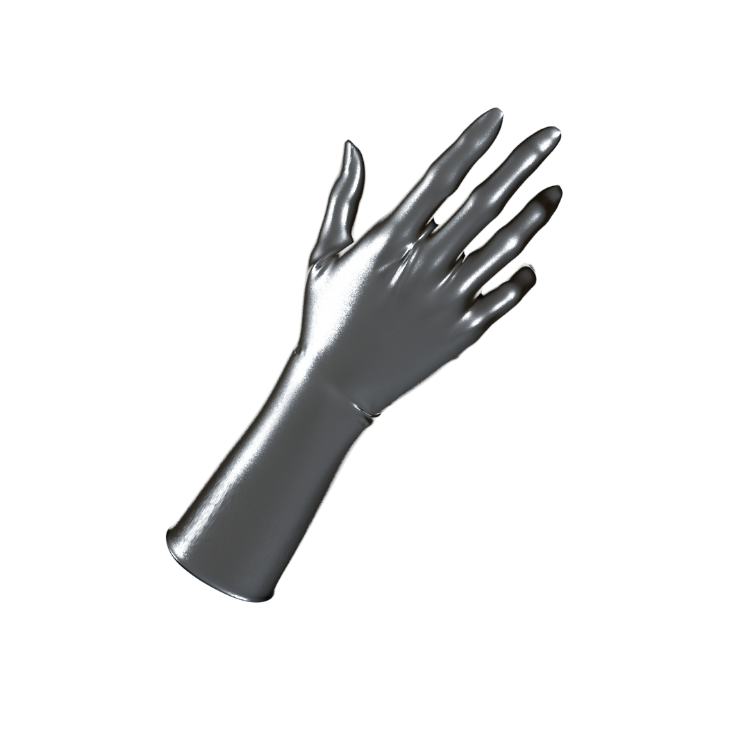 UNIQDSN Metallic Pewter Gloves (Mid-Arm Length)