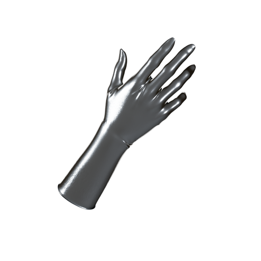UNIQDSN Metallic Pewter Gloves (Mid-Arm Length)