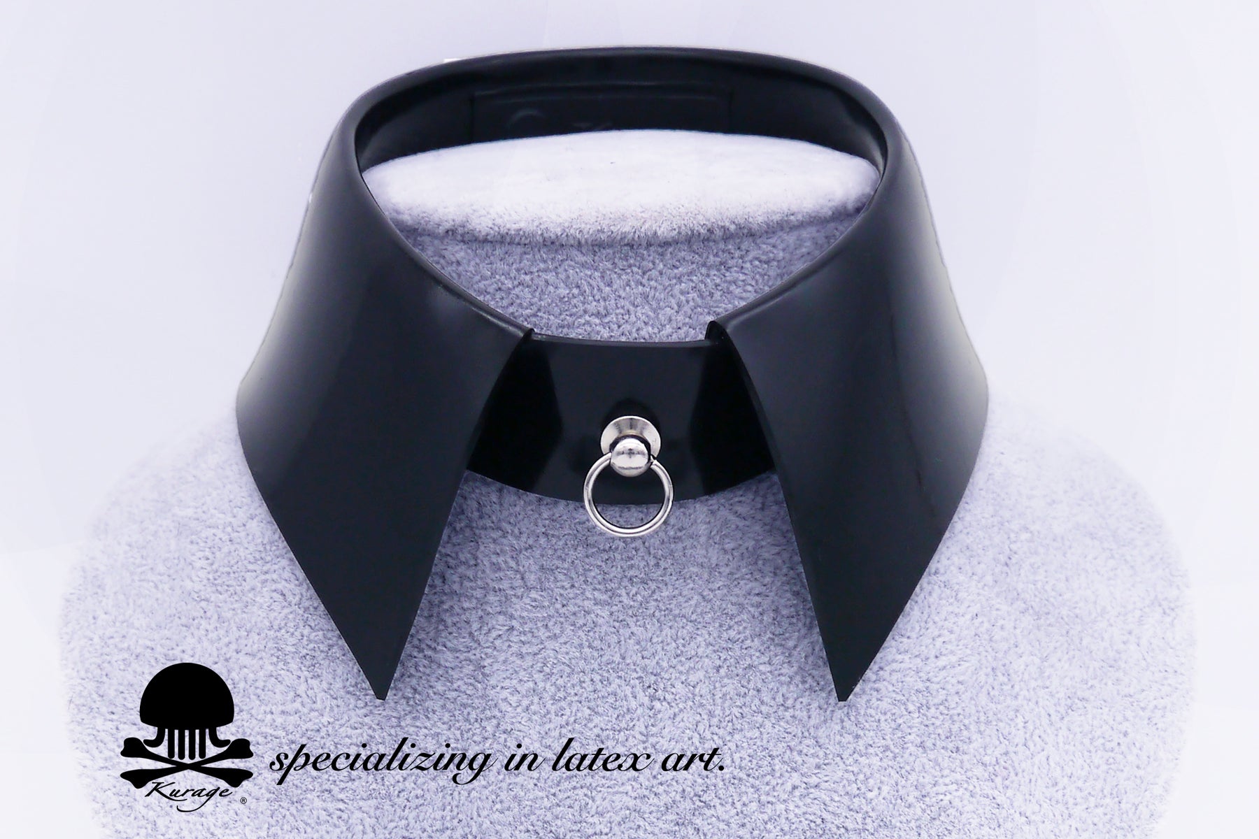 ラバーチョーカー - ミニリング - LATEX COLLAR CHOKER -W/ MINI RING