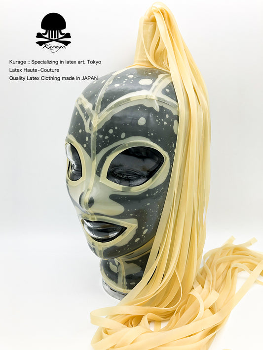 ラバーマスク 飴色 ポニーテール 2枚重ね