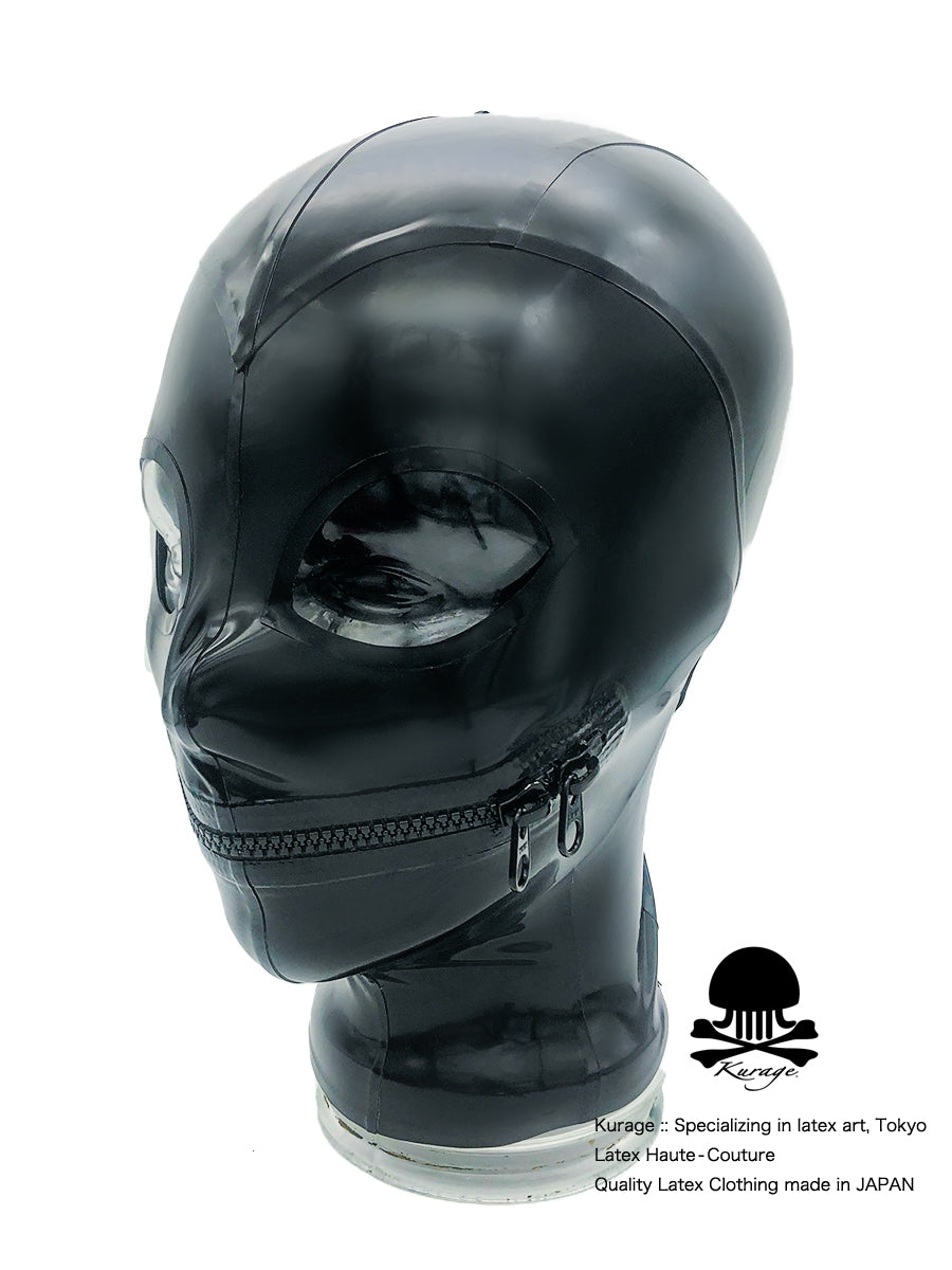 Latex Hood - Zip Mouth - ラバーマスク - マウスジッパー - – kurage.style-webshop