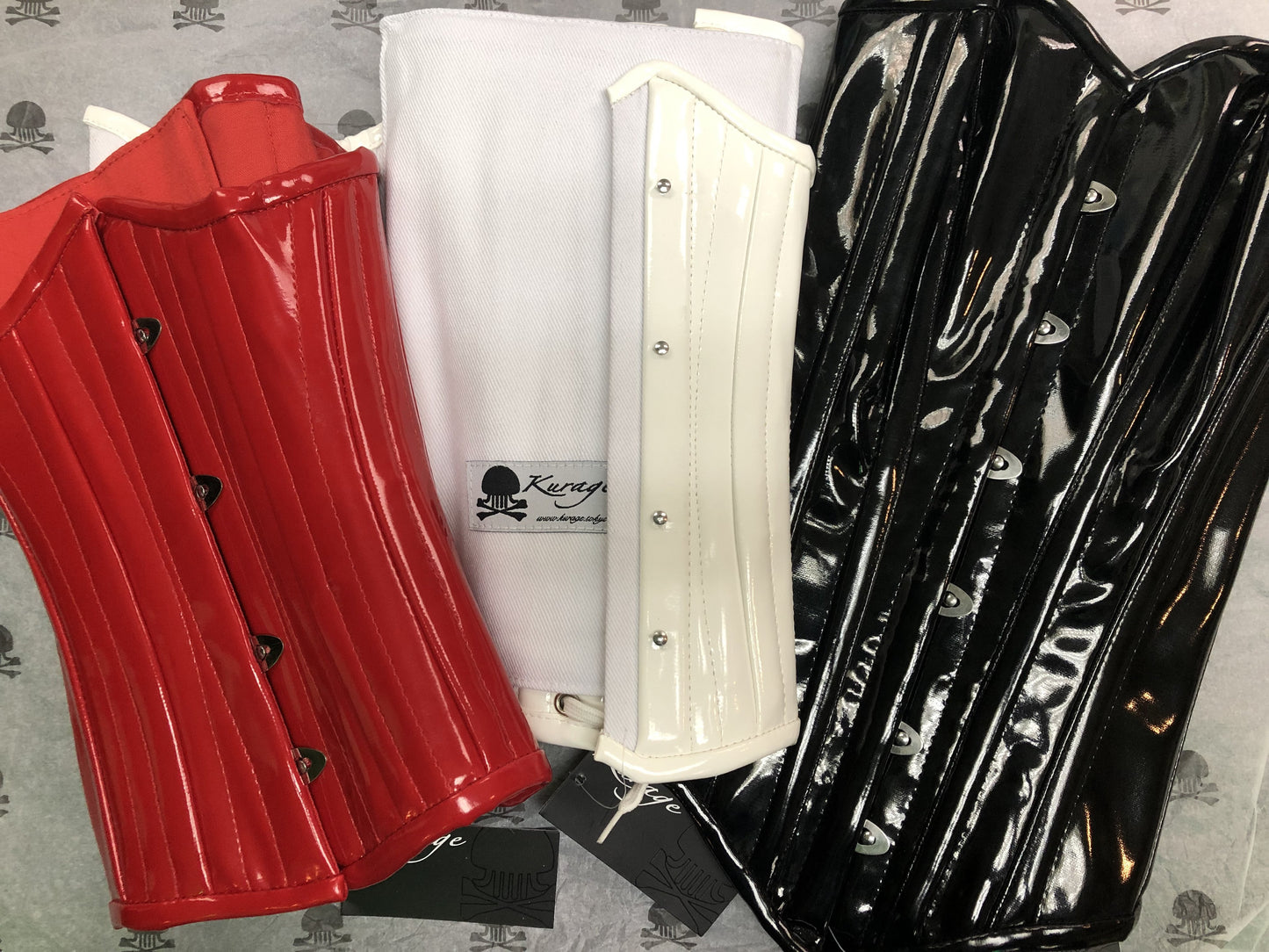 40%OFF!! Over Bust PVC Corset -Shining White- 即納