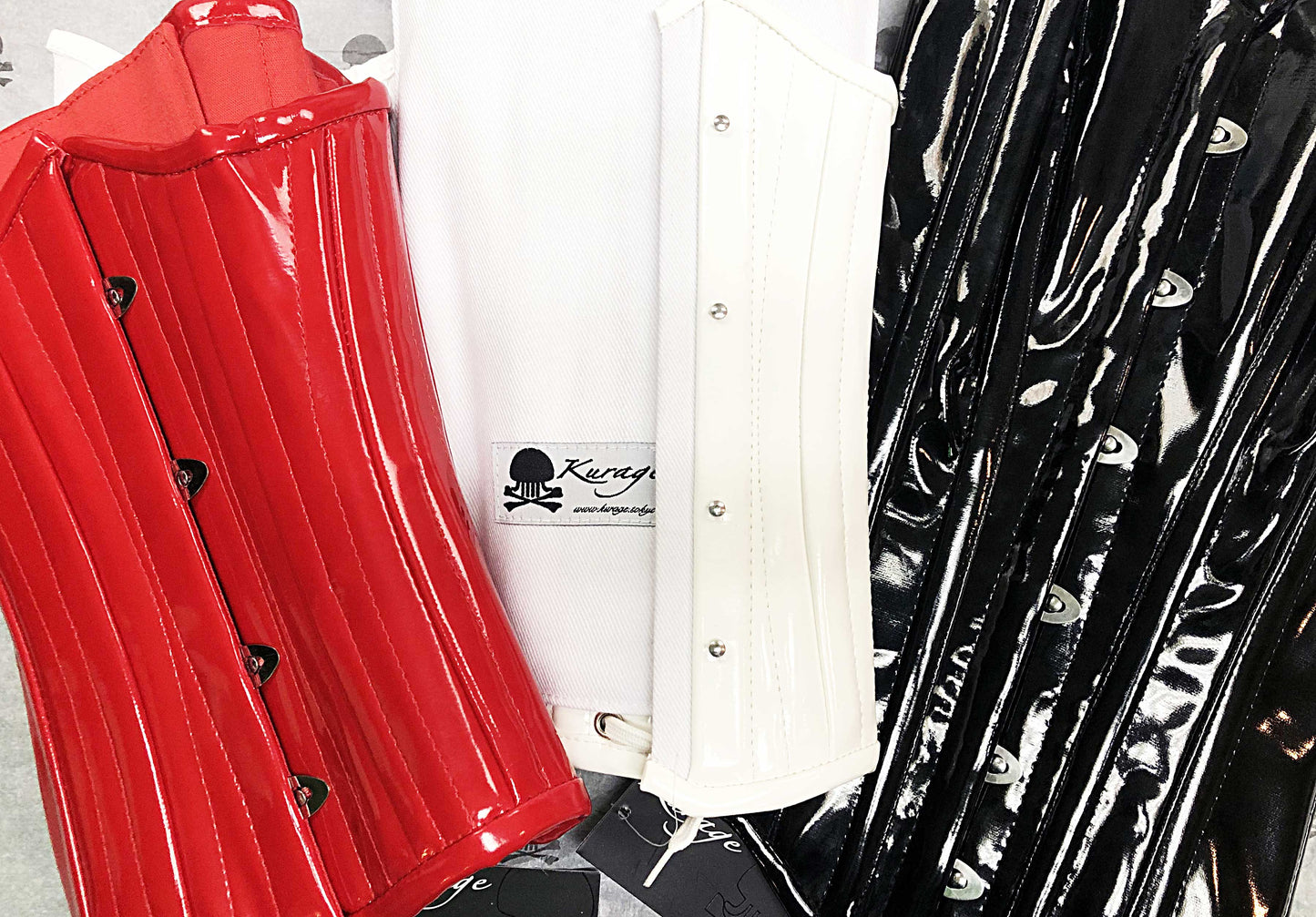 40%OFF!! Over Bust PVC Corset -Shining Red- 即納