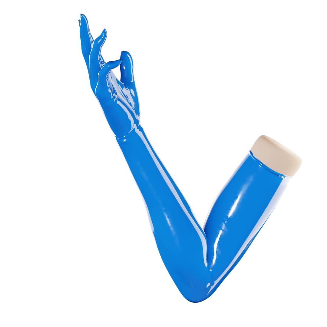 Translucent Mittens Heartstring UNIQDSN Translucent Sapphire Blue Gloves (Opera Length) ラバー ロング グローブ ...