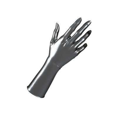 UNIQDSN Metallic Pewter Gloves (Mid-Arm Length)