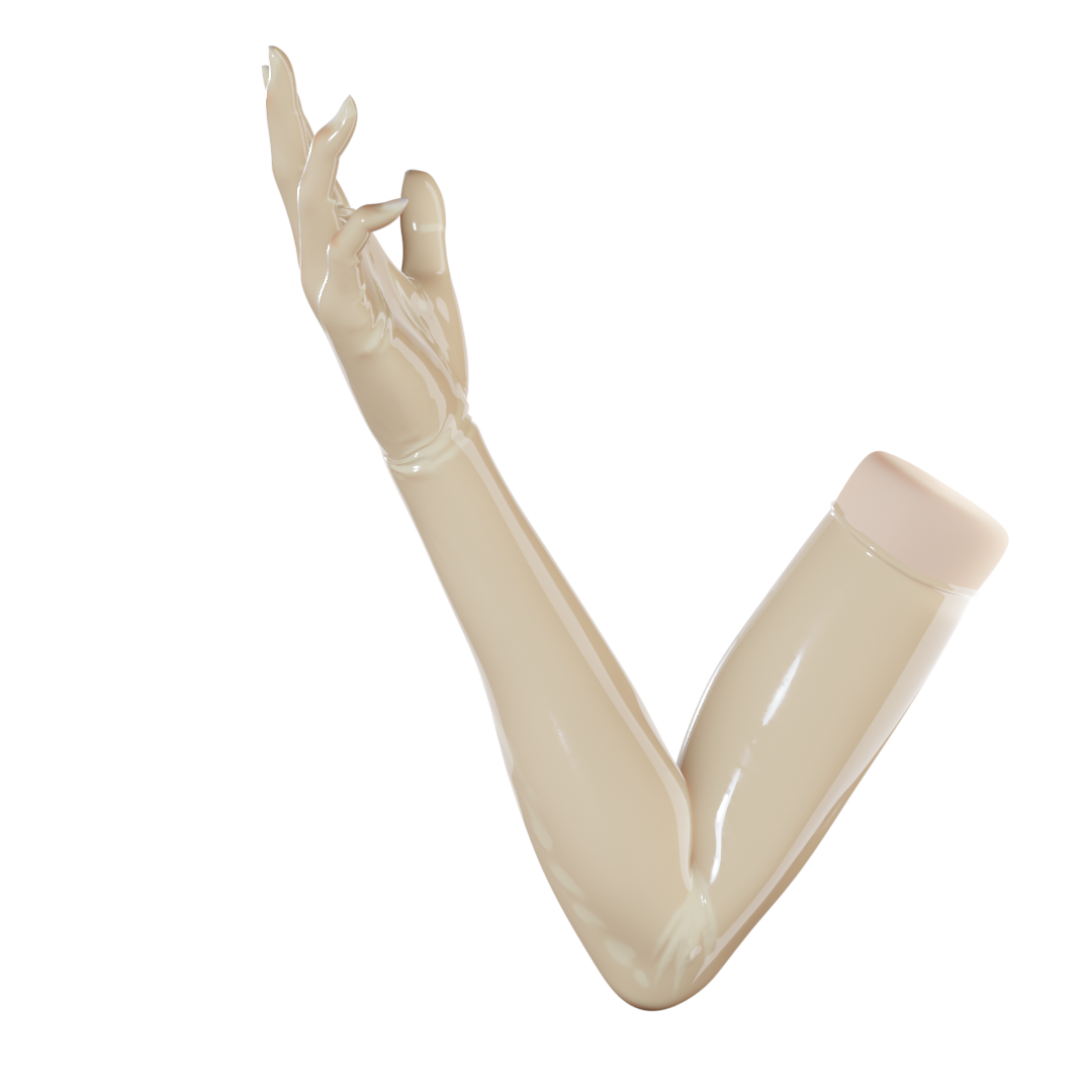 UNIQDSN Translucent Natural Gloves (Opera Length) ラバー ロング グローブ トランス ...