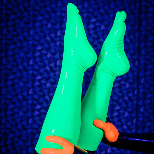 UNIQDSN  UV Green Toe Socks ( (Knee High)
